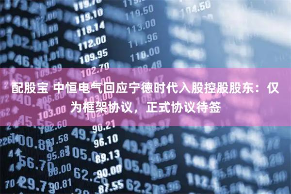 配股宝 中恒电气回应宁德时代入股控股股东：仅为框架协议，正式协议待签
