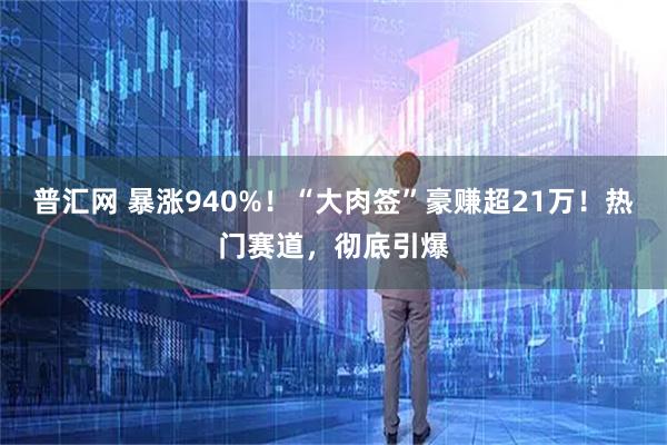 普汇网 暴涨940%！“大肉签”豪赚超21万！热门赛道，彻底引爆