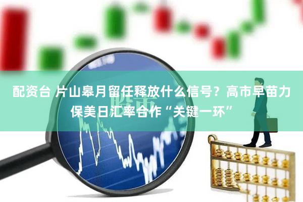 配资台 片山皋月留任释放什么信号？高市早苗力保美日汇率合作“关键一环”